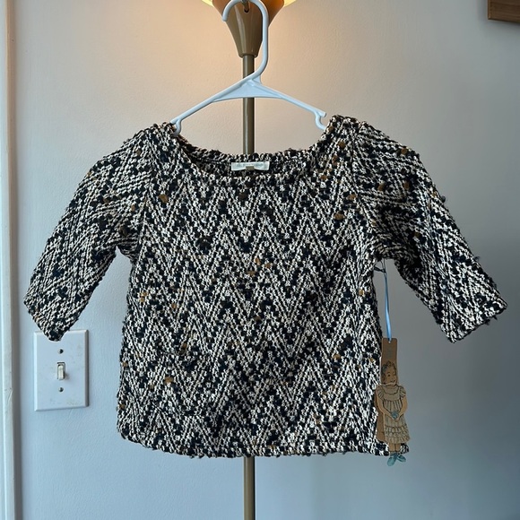 NWT Blu Pony Vintage Girls Brown Wool Pullover Sweater 7 - Picture 1 of 5